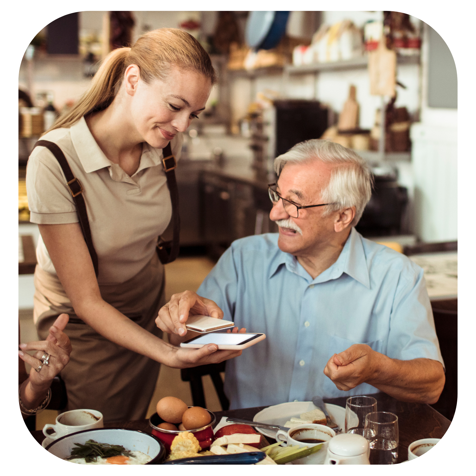 waitress serving older gentleman3